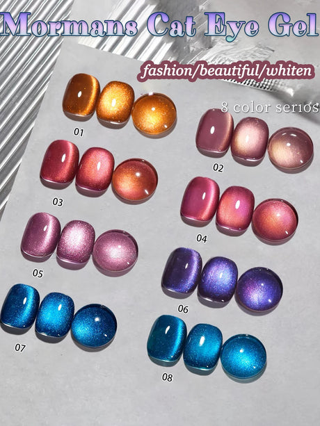 WS Black Glass Cat Magnetic Gel Nail Polish Punk Style Nail Art Manicure Varnis Semi Permanent Gel for Winter Nail Supplies