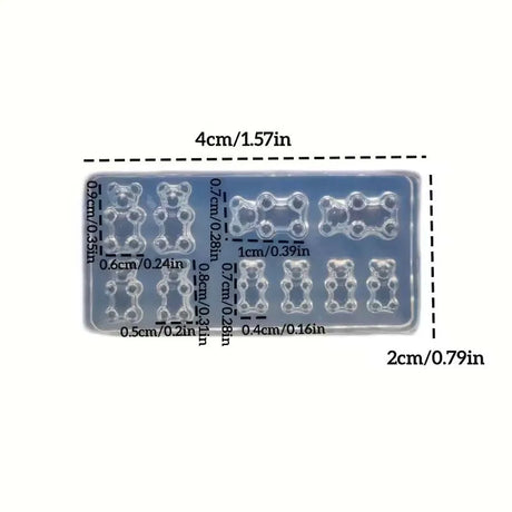 1/2PCS Mini Bear Mold 3D Silicone Molds for Resin Jewelry Making Supplies Nail Art Charms