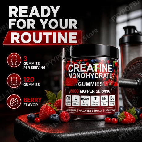 Creatine Monohydrate Gummies And Vitamins NEW 8000 mg SUGAR FREE