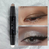 Dual-Ended Eyeshadow Stick,  Matte & Shimmer, Waterproof Long-Lasting 3-Color Creamy Pencil, Smoky & Natural, Xmas Winter