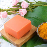Turmeric Soap with Plant Essential Oils, Handmade Cleansing Bar for Face & Body, Ginger-Infused Traditional Formula