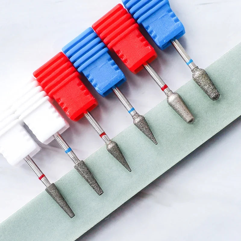 Diamond Ceramic Nail Drill Bits Milling Cutter For Manicure Left Right Rotary Cuticle Files Buffer DIY Nails Accessories Tools