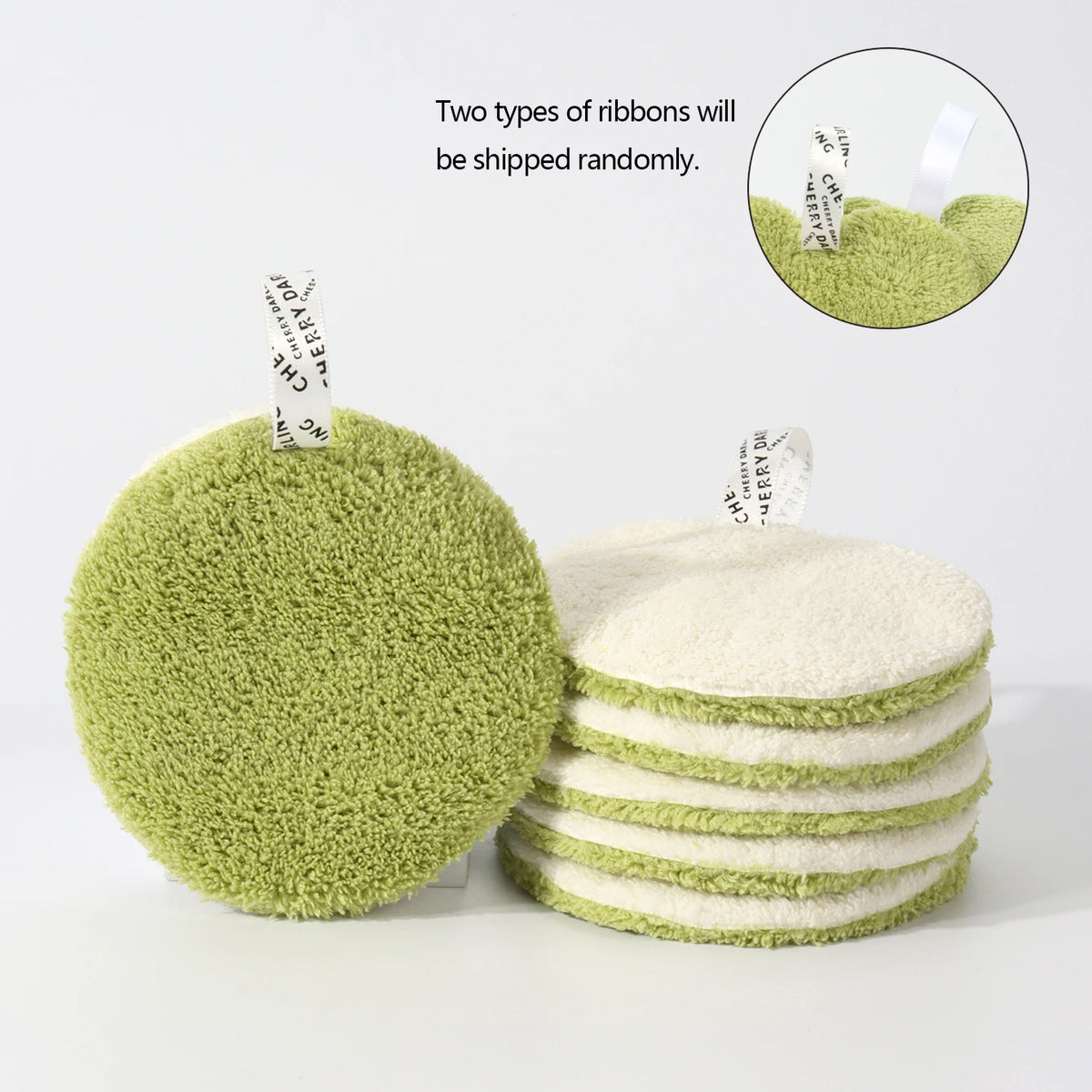 80 Round Absorbent Face Wash Pads 6Pcs, Machine Washable, Reusable Makeup Remover Tool, Suitable for All Skin Types