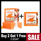 LKIAE Organic Turmeric Soap Bar, Natural Herbal Hand Made Whitening Soap, Remove Melanin, Acne, Spots, For Face And Body,200g