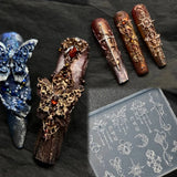 3D Baroque Pattern Gel Nail Art Mold Butterfly Moon Resin Sword Molds for Manicure Accessories Supplies Arrow Silicone Mold