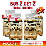 Advanced Vitamin D3 K2 Joint Support Supplement, for Heart & Bone Health, Cardiovascular & Immune Support, Calcium Absorption