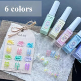 6ml Nail Art 6 Colors  Summer Ice Cream Nail Dye Solution Creative Nail Pattern DIY Design Dye Solution Women Nail Decoration