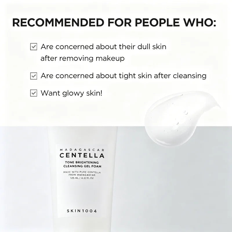 Korean Centella Tone Glowing Cleansing Gel Foam,Deep Cleansing Face Wash,Brightening Hydrating Gel Facial Cleanser for Oil Skin