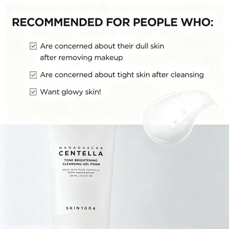 Korean Centella Tone Glowing Cleansing Gel Foam,Deep Cleansing Face Wash,Brightening Hydrating Gel Facial Cleanser for Oil Skin