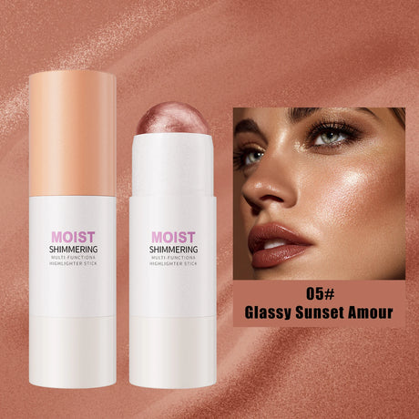 Natural Brightening 1pc Highlighter Stick Natural Brightening Face Contour & Highlight Makeup, Medium Coverage, Water-Resistant