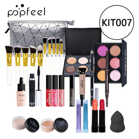 Christmas Makeup Gift Box Foundation Eyeshadow Powder Long Lasting Lip Ink 27 Pieces Birthday Gifts Makeup for Women Full Kit