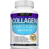Multi Collagen Peptides Capsules 1800mg Type I,II,III,V,X Hydrolyzed Protein Collagen Complex for Skin, Hair, Nails, Joint