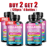 Buy 1 Get 1 Free! Pure Collagen Supplement, for Skin Firmness, Joint Health & Hair Growth, Promotes Youthful Glow, Non-GMO
