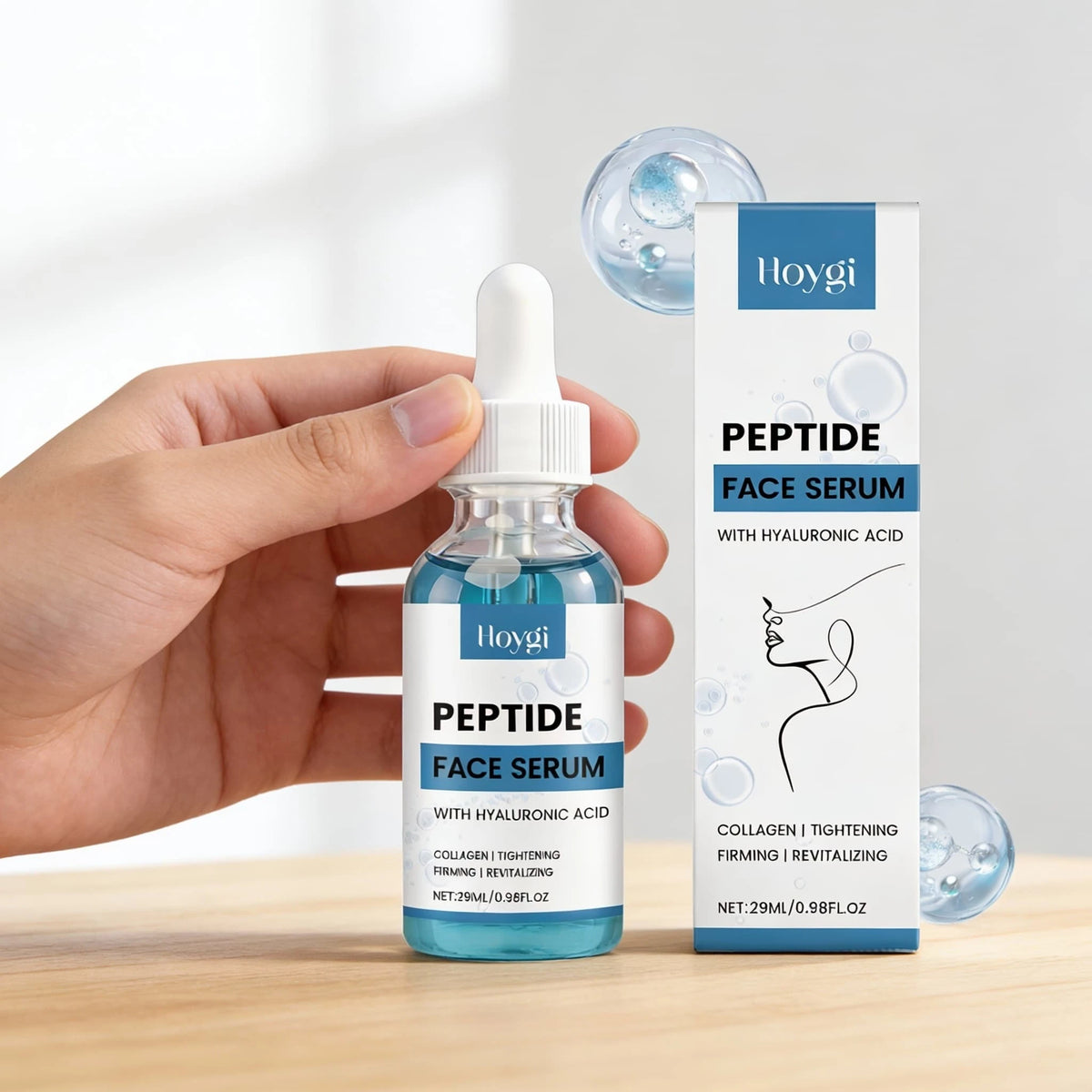 Korean SkinCare Copper Peptide Facial Serum Hyaluronic Acid Collagen Hydrating Lightweight Moisturizing Wrinkle Smoothing