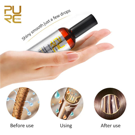 PURC Morocco Argan Oil Smoothing Hair Treatment Repair Damaged Frizz Hair Care Products for Women 100ml