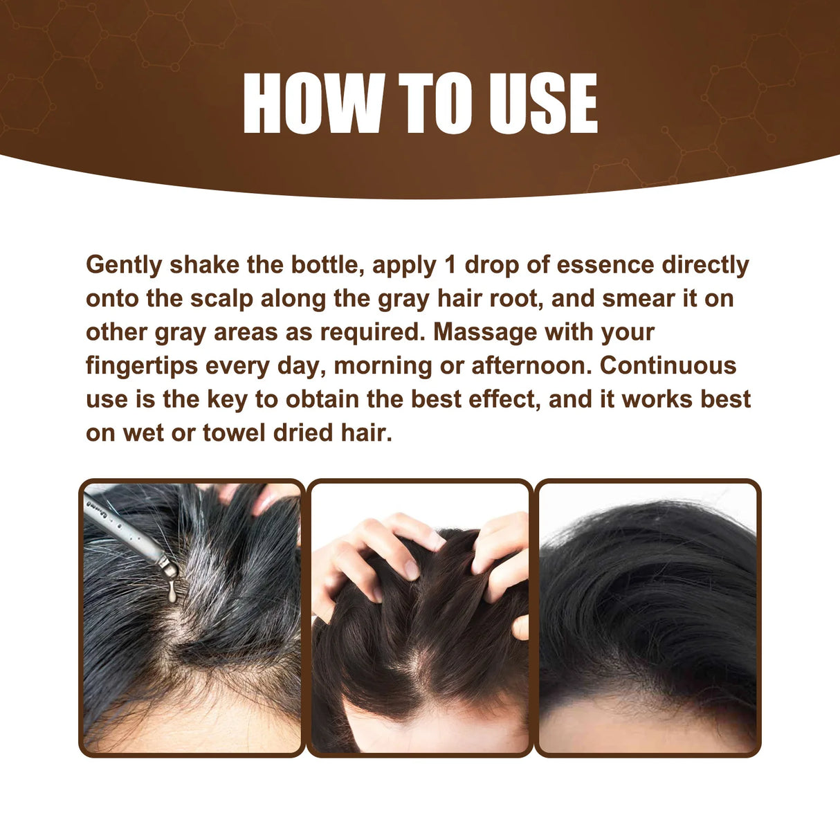 Jaysuing Hair Care Serum Anti Grey Repair Natural Color Smoothing Hairs Deep Nourishing Easy Absorb Daily Hair Care Essence Oil