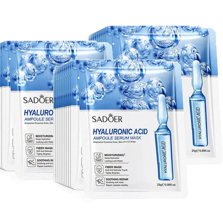 10-Piece Set Sadoer 24K Gold Vitamin C Hyaluronic Acid Mask Moisturizing Firming Hydrating Facial Care Mask Skincare Products