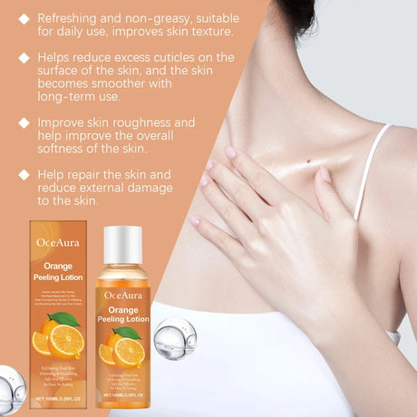 Gentle Peel-off Body Oil, Orange Exfoliating Gel Lotion, Tearable Mask For Dead Skin, Leaves Skin Smooth, Fun Skincare Ritual