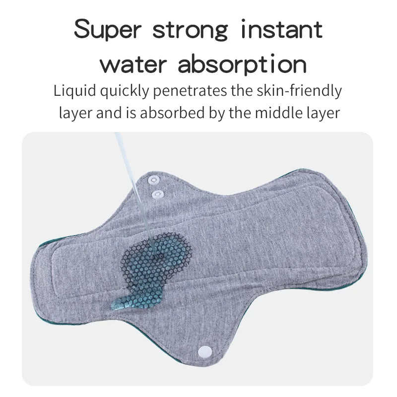 4pcs Reusable Menstrual Pads Graphene Lining Cloth Menstrual Incontinence Pads Reusable Sanitary Mama Panty Liners