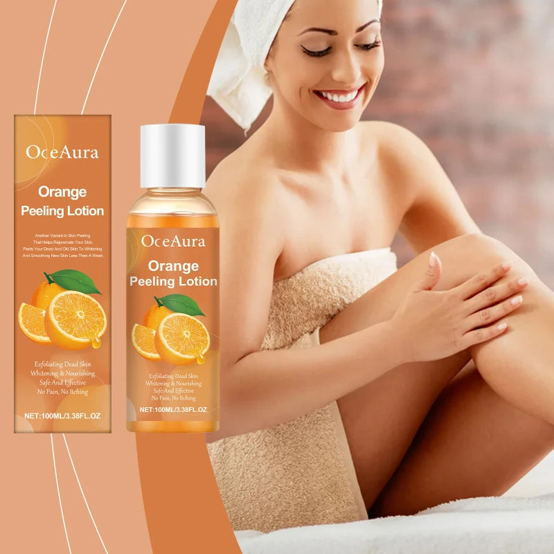 Gentle Peel-off Body Oil, Orange Exfoliating Gel Lotion, Tearable Mask For Dead Skin, Leaves Skin Smooth, Fun Skincare Ritual
