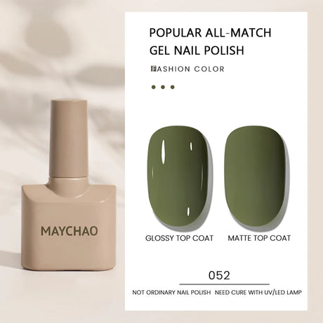 MAYCHAO Gel Nail Polish 12ML Full Coverage Base Top Coat Soak Off Gel Polish UV LED Gel Semi Permanent Varnishes Design Nail Art