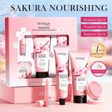 4pcs/set BIOAQUA Sakura Skin Care Sets Moisturizing Cream for Body Hand Cream Lip Balm Body Lotion Anti-Aging Skin Care Kit