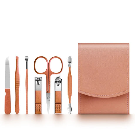 2023 New 7Pcs Portable Luxury Manicure Sets Pedicure Kits Colour Nail Clipper Set Personal Care Tools Eyebrow Scissors