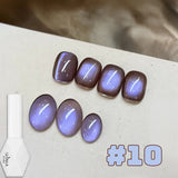 WS 10ML Sunlight Cat Eye Gel Nail Polish Autumn Winter Whitening Wine Red Color Light Sunset Glow Cat Eye Glass Beads Nail Atr