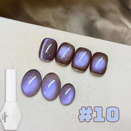 WS 10ML Sunlight Cat Eye Gel Nail Polish Autumn Winter Whitening Wine Red Color Light Sunset Glow Cat Eye Glass Beads Nail Atr