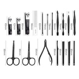 Professional Nail Kit 18 In 1 Manicure Set Nail Clipper Scissors Quality Stainless Steel Personal Care Manicure Complete Kit
