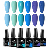 6pc All-Season Colors Gel Nail Polish Set UV LED Soak Off Nail Art Supplies Semi Permanent DIY Manicure Salon Nails Design
