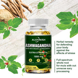 Alxfresh Pure Ashwagandha Root Extract Capsules 1800mg for Natural Mood, Stress, Focus, Brain, Energy , Sleep Health Support