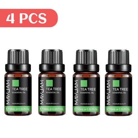MAYJAM 4 Bottles Essential Oils Jasmine Lavender Eucalyptus Vanilla Sandalwood Frankincense Sweet Orange Patchouli Juniper Oil