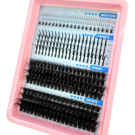 15Rows False Eyelashes Clusters Spikes&Bottom Lashes DIY Manga Cluster Eyelash Extensions Waterproof Individual Lashes Clusters