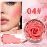 3D Rose Petal Blush Highlights Natural Makeup Brightening Cheek Long Lasting Waterproof Matte Highlighter Shimmer Blusher Makeup