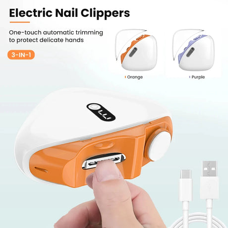 Automatic Electric Nail Trimmer & Polisher with LED Light - Safe Nail Care for Adults & Babies