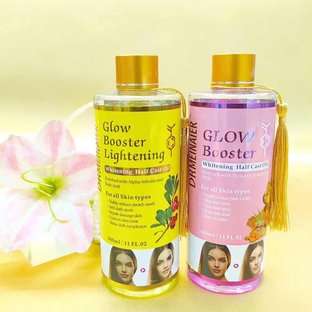300ml Facial Body Massage Oil Kojic Acid Whitening Serum Glow Booster Cast Oil Turmeric Retinol Oil Brightening Skin Care