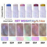 Chameleon Holographic Glitter Shimmer Highlighter Stick, Makeup for Face and Body, Color Changing Glitter Stick Under Light