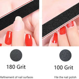 10 Pack Red Core Nail Files Professional Double-Sided 17.8x1.9cm Size for Salon And Home Use