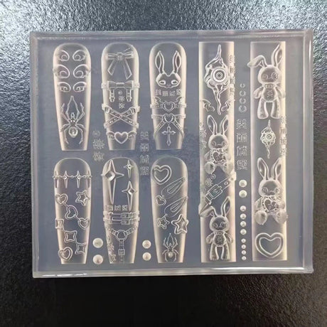 3D Baroque Pattern Gel Nail Art Mold Butterfly Moon Resin Sword Molds for Manicure Accessories Supplies Arrow Silicone Mold