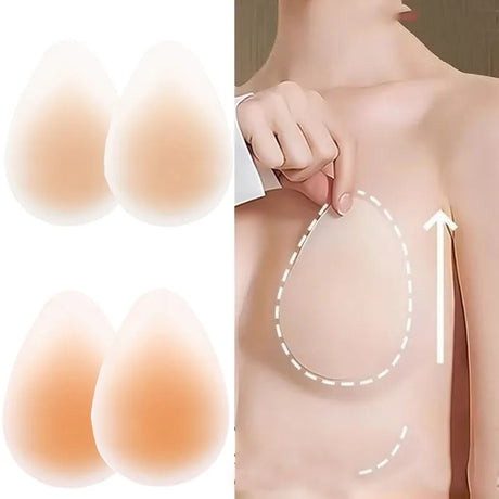 Seamless Silicone Thin Nipple Cover Invisible Waterdrop No Glue Sticky Bra Sticker Nubra Stickers Lifting Breast Pads Pasties