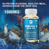 BEWORTHS Seal Oil Capsules Rich in Omega-3, DHA, EPA, DPA Support Immunity, Blood Vessels, and Brain Health Good for Old Men