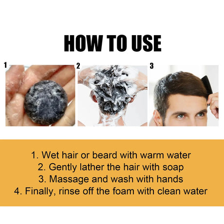 Magic White Hair to Black Shampoo Dye Soap Natural Color Soap Restore Gray Beard Cover Gray Hair Dye Hair Fixing Shampoo Bar