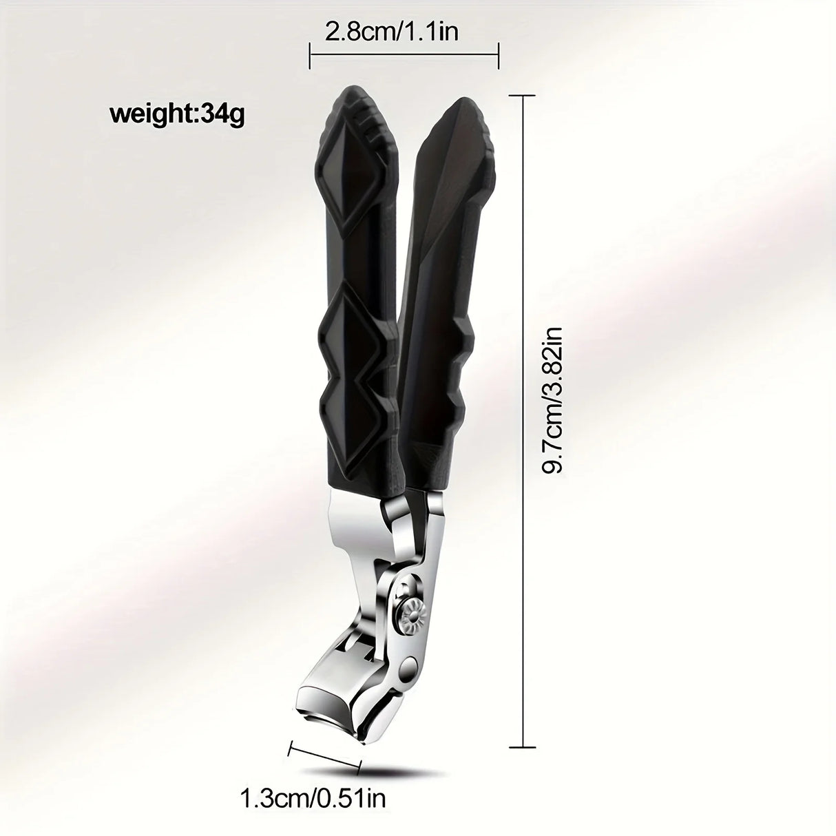 Professional Stainless Steel Toenail Clippers for Seniors, Wide Jaw, Angled Head, Concave Blade