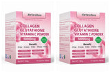 Collagen Peptides Glutathione Vitamin C Powder 30 Sachets, Marine Collagen Drink Mix Antioxidant Wellness Support