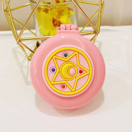 Baby Girls Kawaii Cute Cartoon Animal Folding Massage Comb with Makeup Mirror for Children Travel Portable Plastic Hair Brush