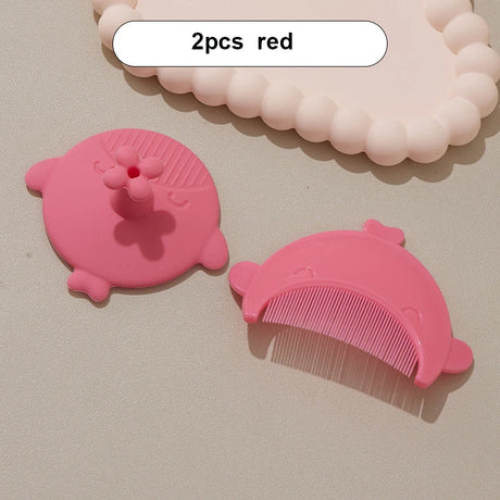New Baby Hair Comb Accessories Cartoon Cute Comb Infant Bathing Soft Comb Newborn Hair Cleaning Supplies Silicon Head Massage