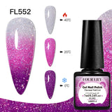FOUR LILY 7ml Thermal Nail Gel Polish 3 Colors Changing Semi Permanent Soak Off UV/LED Nail Supplies Gel for Manicure Design