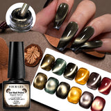 Four Lily 7ml Golden Magnetic Nail Gel Polish Glitter Champagne Gold Nail Art Decorations UV/LED Vernis Gel for Nails Manicure