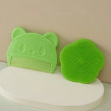 New Baby Hair Comb and Brush Cute Cartoon Whale Infant Soft Silicone Head Massage Comb Hair Cleaning Brush Newborn Bathing Tools